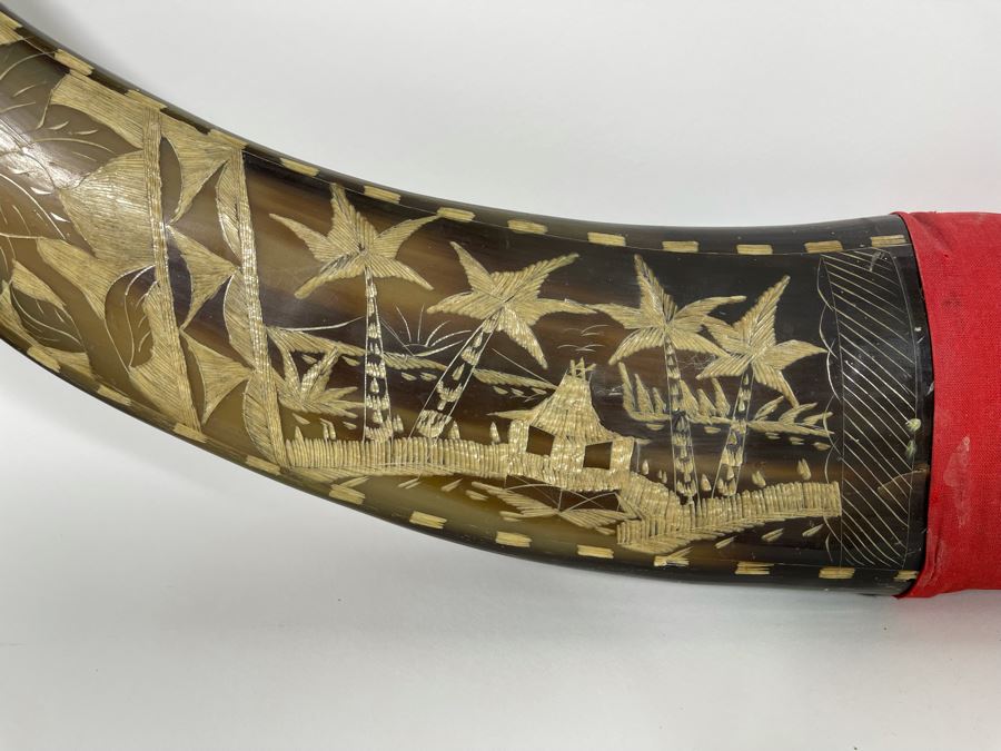 Carved Bull’s Horn From The Philippines 42W [Photo 8]