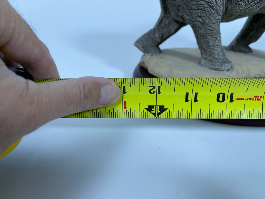 Sandra Brue Sandicast Elephant Sculpture With Wooden Base And Brass Plaque Reading Founder’s Circle Zoological Society Of San Diego 13W X 8D X 9H [Photo 12]