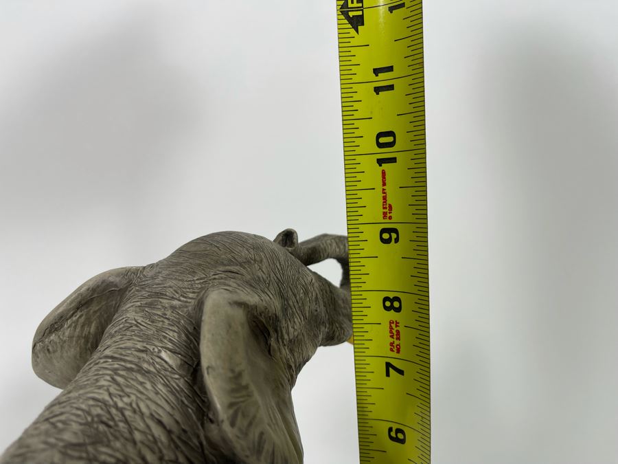 Sandra Brue Sandicast Elephant Sculpture With Wooden Base And Brass Plaque Reading Founder’s Circle Zoological Society Of San Diego 13W X 8D X 9H [Photo 14]