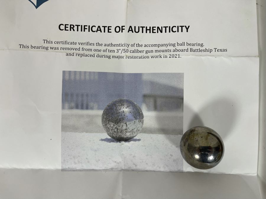 Battleship Texas Wooden Plank And Bearing From Gun Mounts [Photo 4]