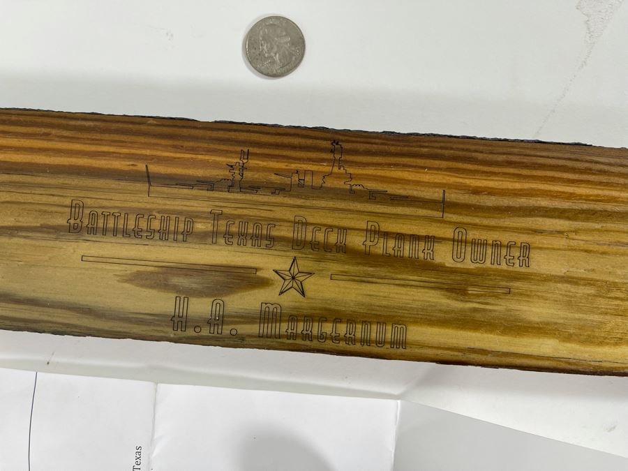 Battleship Texas Wooden Plank And Bearing From Gun Mounts [Photo 5]