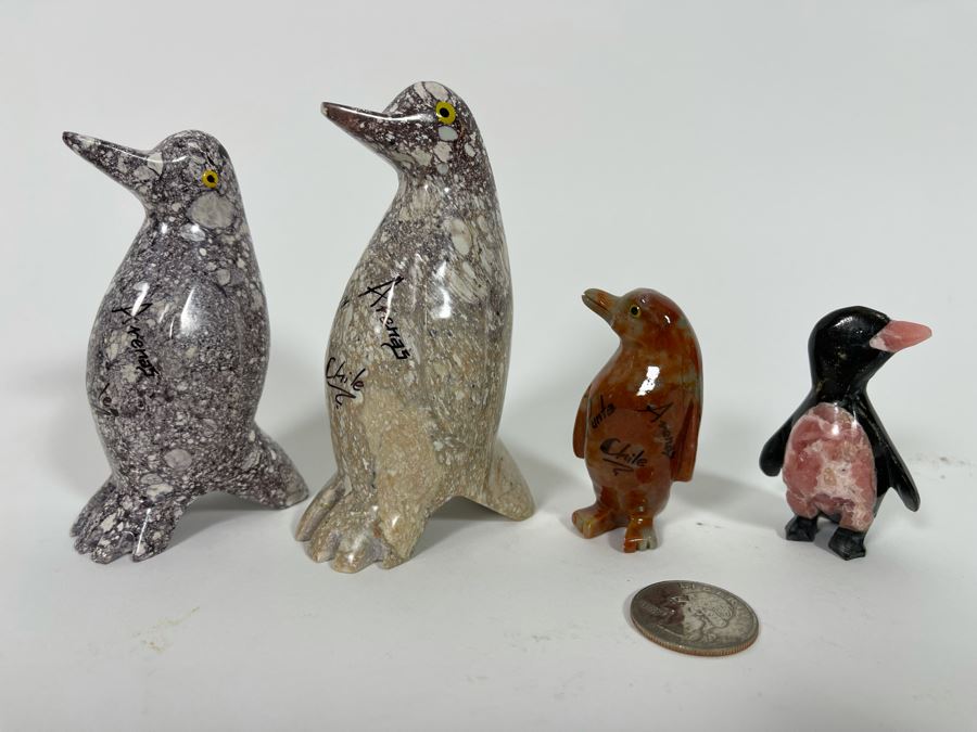 Carved Stone Penguin Collection [Photo 2]
