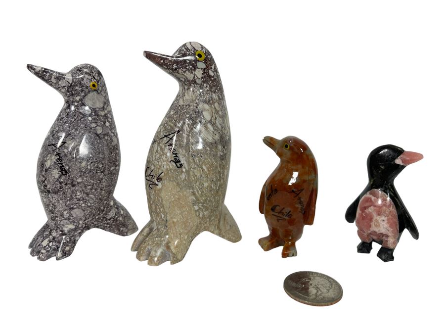 Carved Stone Penguin Collection [Photo 1]