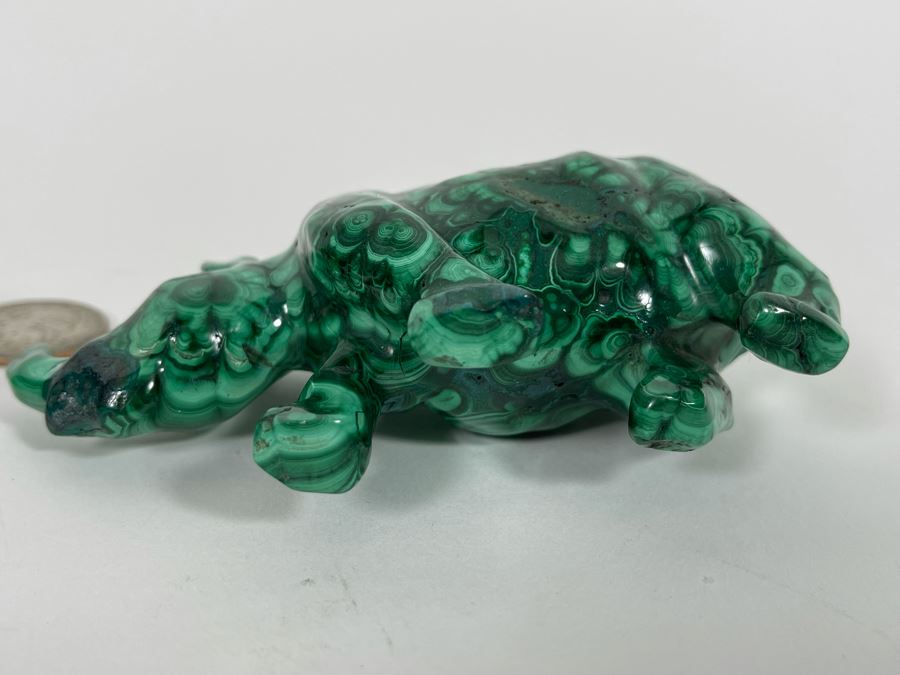 Carved Malachite Stone Elephant And Rhinoceros [Photo 12]