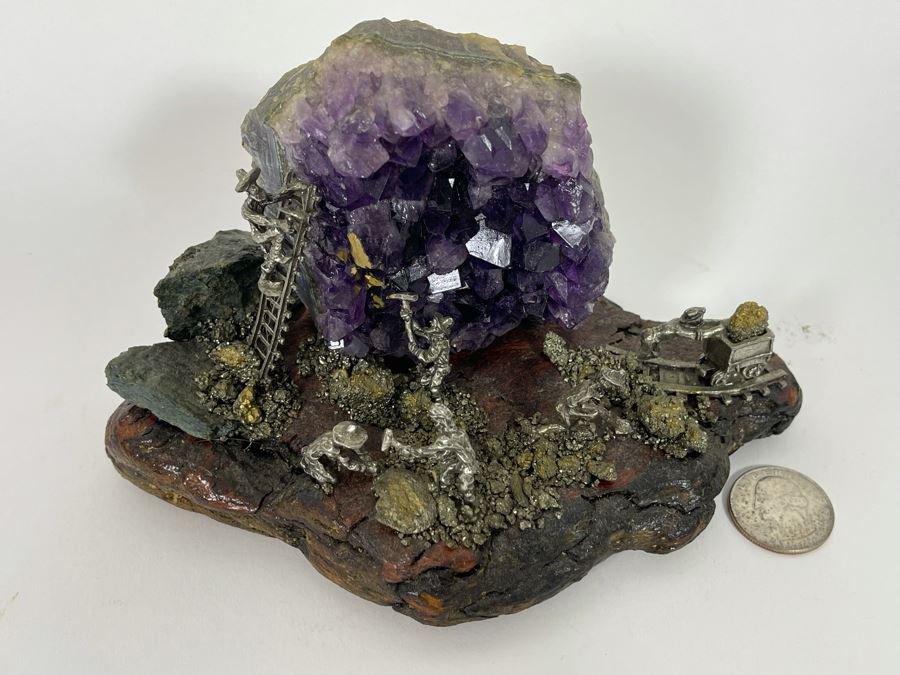 Gold Miner’s Diorama With Amethyst Geode 6.5W X 4.5D X 4H [Photo 10]