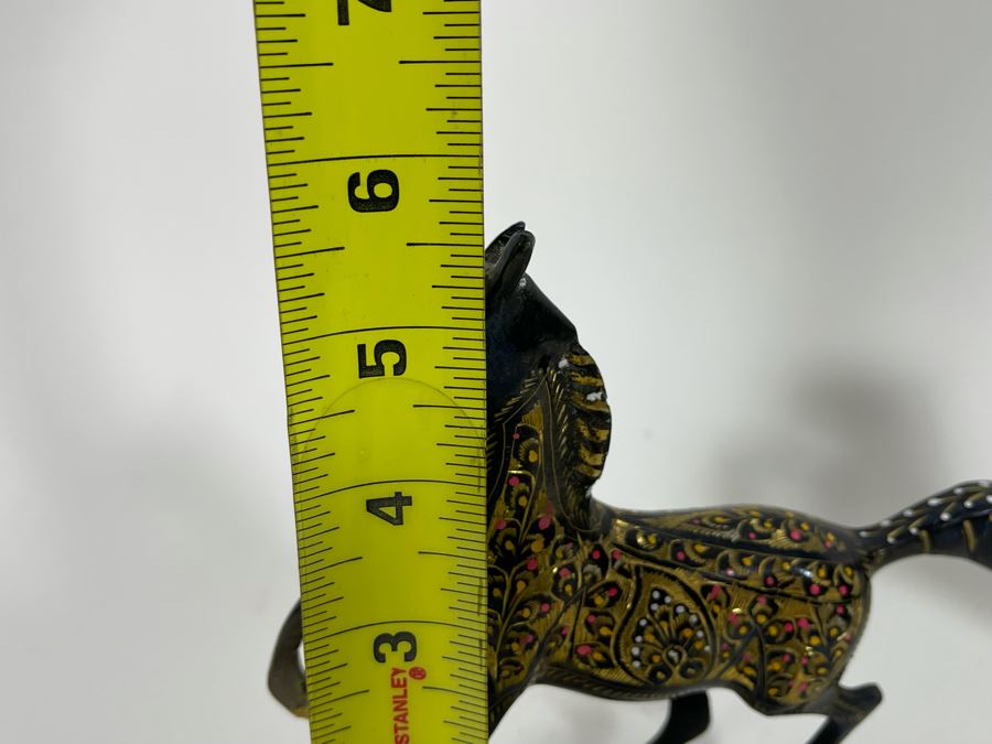 Pair Of Etched Metal Horses 6H [Photo 7]