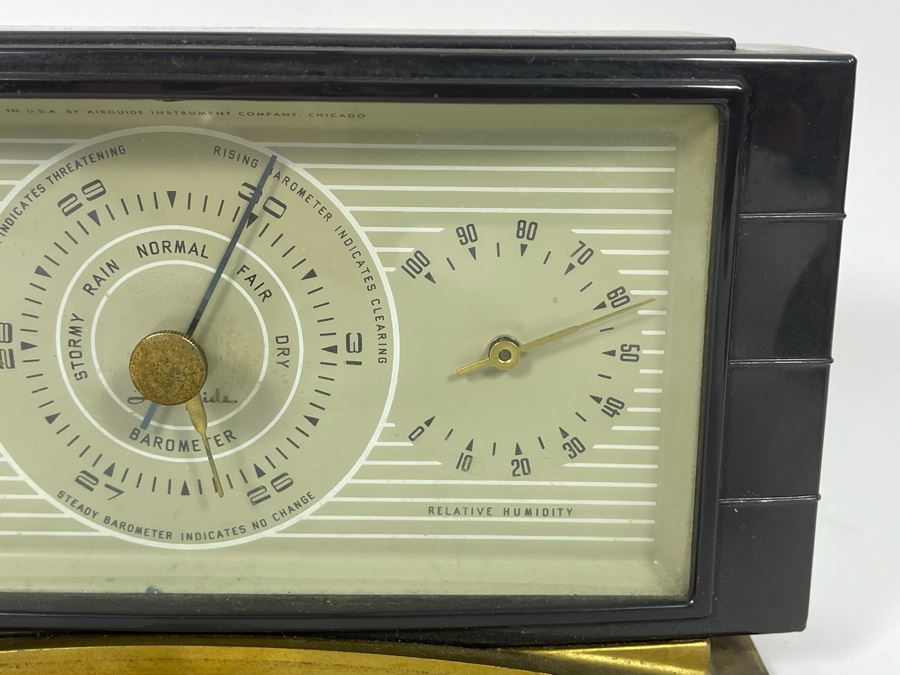 MidCentury Weather Station Temperature / Barometer / Humidity By Airguide Instrument Company 8W