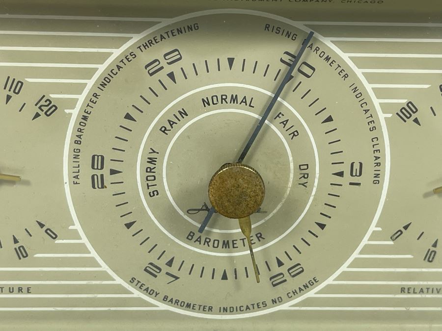 MidCentury Weather Station Temperature / Barometer / Humidity By Airguide Instrument Company 8W