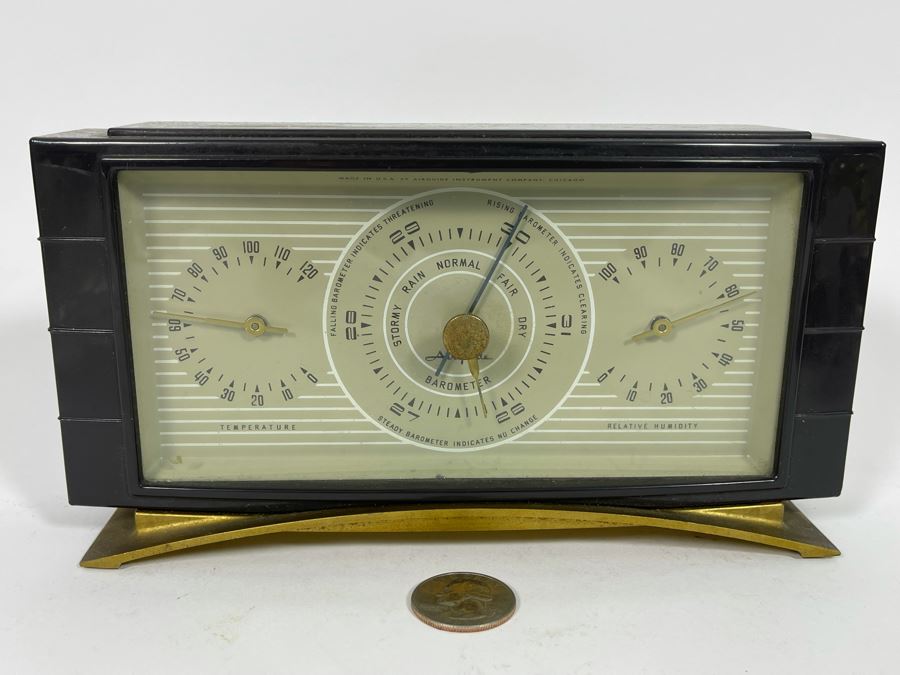 MidCentury Weather Station Temperature / Barometer / Humidity By