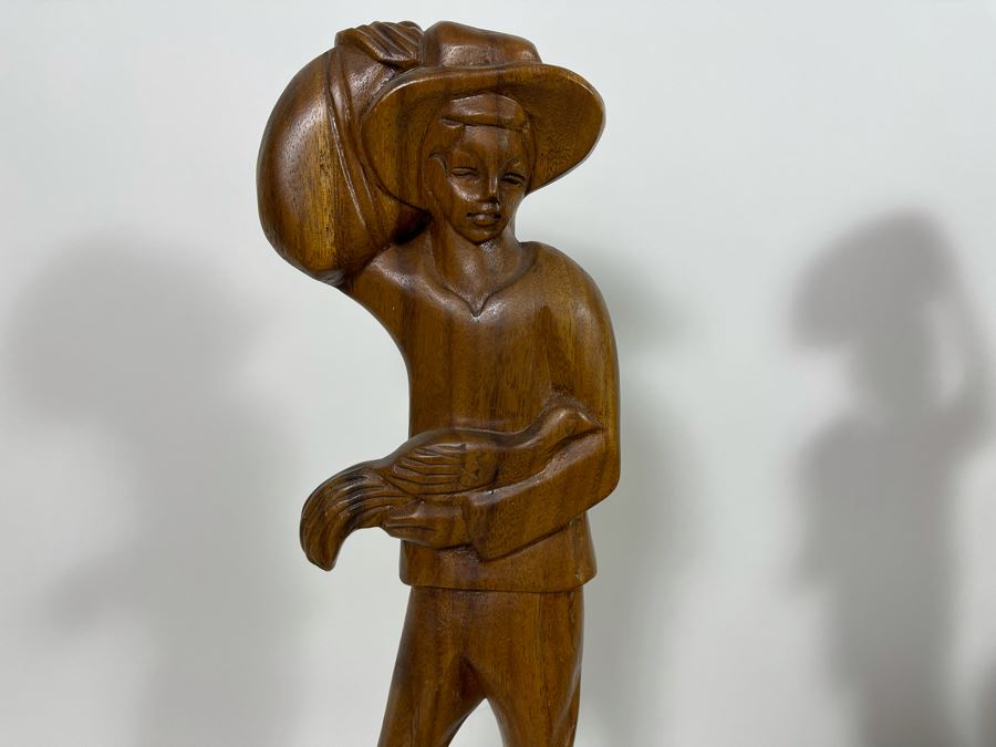 Four Carved Wooden MidCentury Figurines From The Philippines