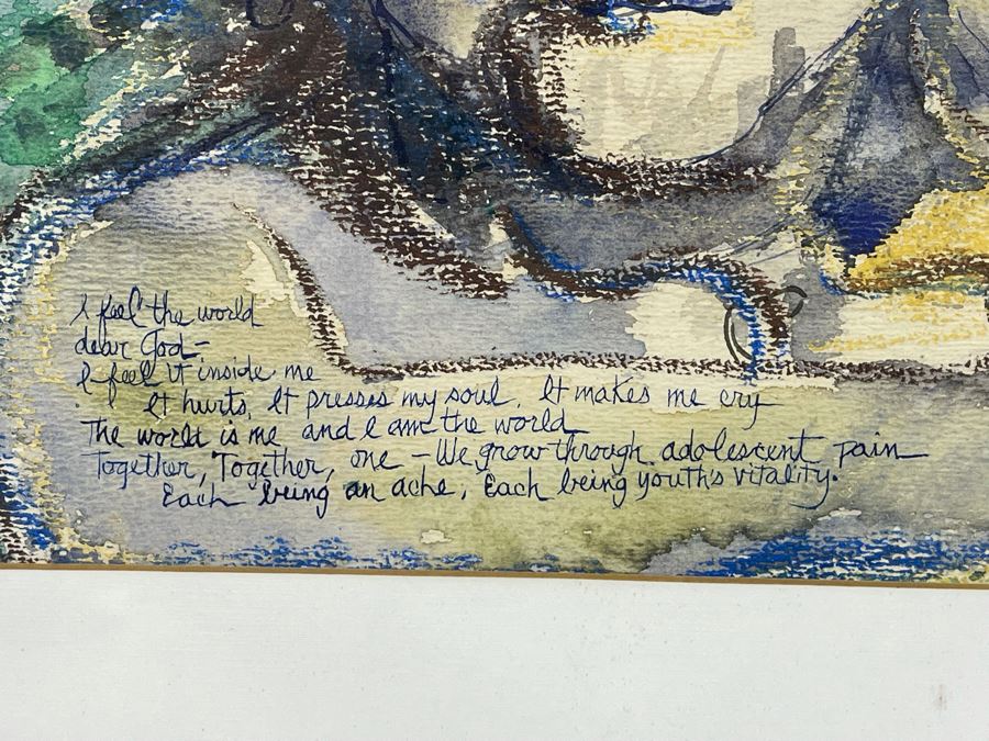 Alan Stein Original Mid-Century Watercolor Painting 14 X 10 Framed 22.5 X 19 [Photo 9]