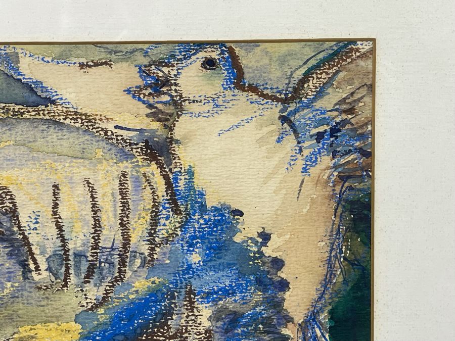 Alan Stein Original Mid-Century Watercolor Painting 14 X 10 Framed 22.5 X 19 [Photo 8]