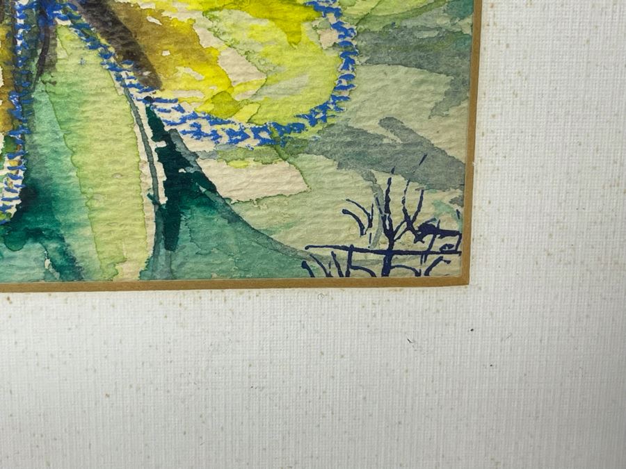 Alan Stein Original Mid-Century Watercolor Painting 14 X 10 Framed 22.5 X 19 [Photo 13]