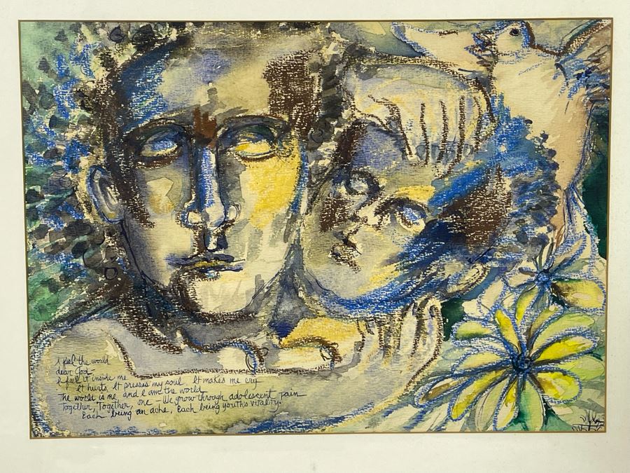 Alan Stein Original Mid-Century Watercolor Painting 14 X 10 Framed 22.5 X 19 [Photo 4]