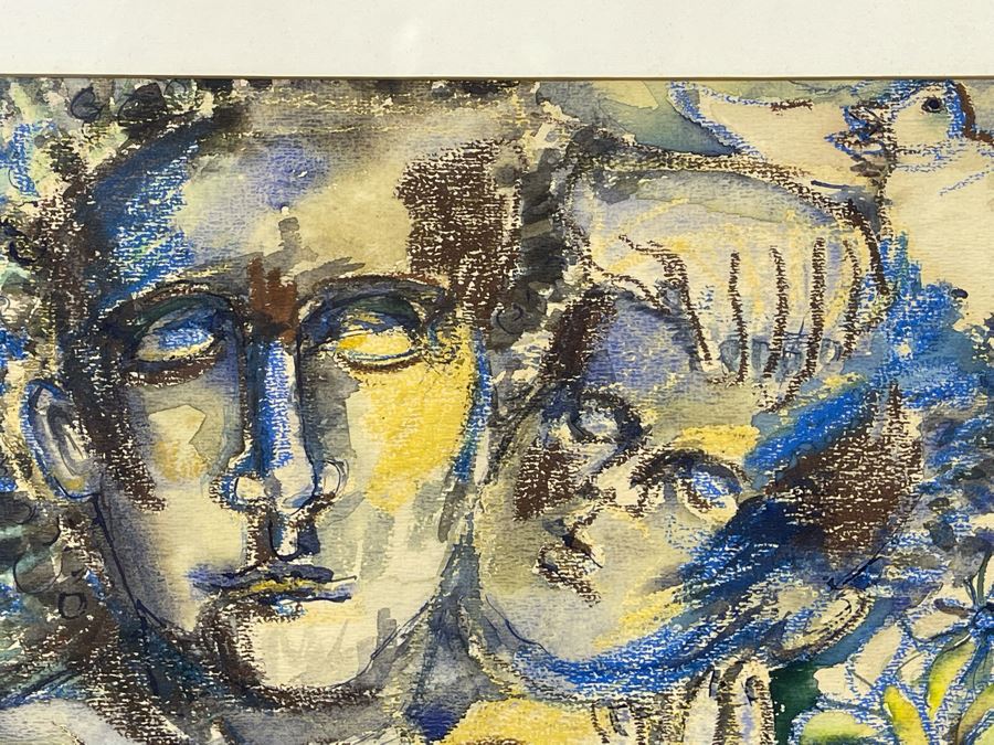 Alan Stein Original Mid-Century Watercolor Painting 14 X 10 Framed 22.5 X 19 [Photo 7]