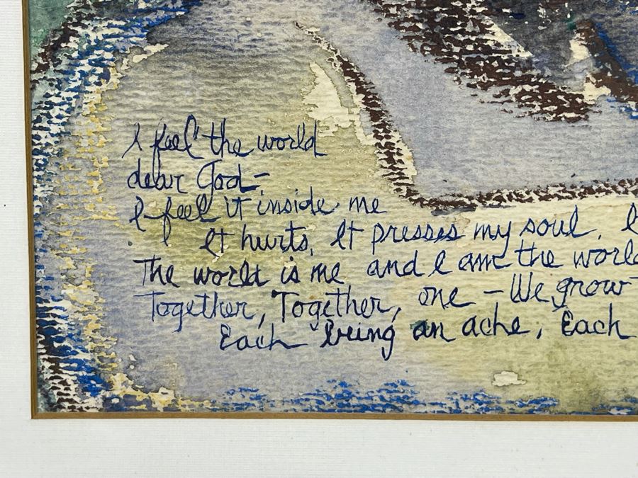 Alan Stein Original Mid-Century Watercolor Painting 14 X 10 Framed 22.5 X 19 [Photo 10]