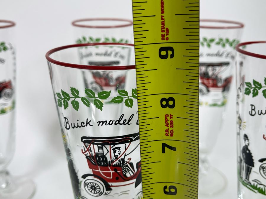 Set Of Six Stemware Glasses Buick Model C 1905 8.5H [Photo 5]