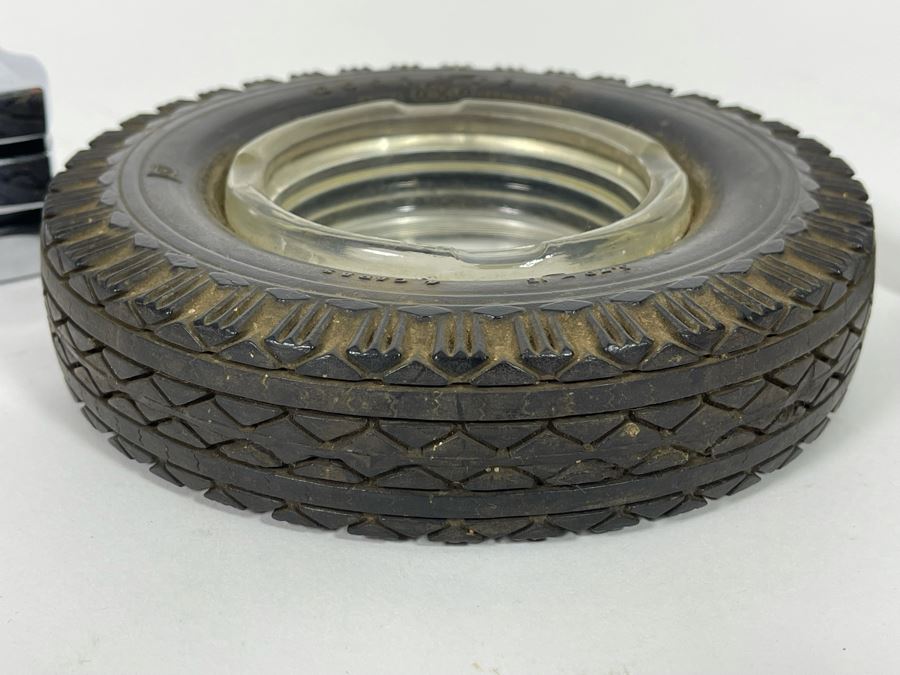Pair Of Vintage Lighters And Vintage Goodyear Tire Advertising Ashtray [Photo 6]
