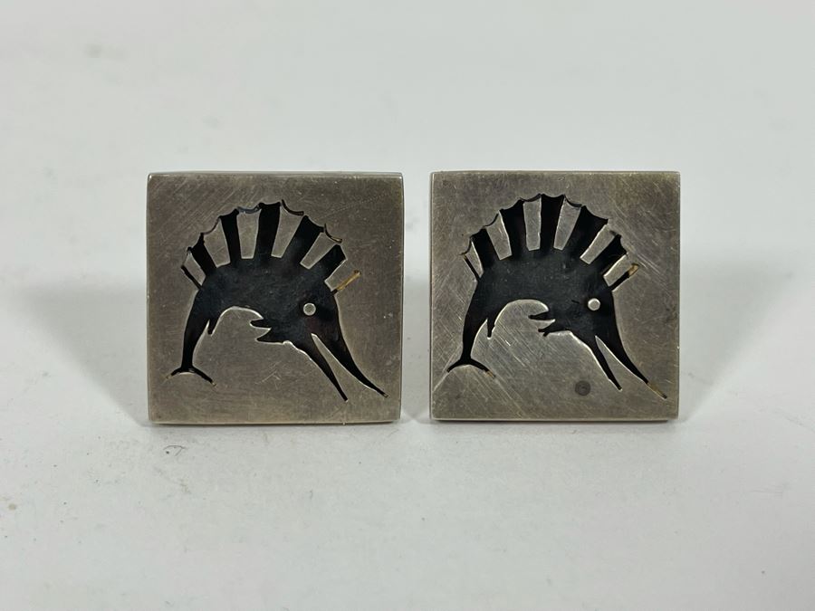 Sterling Silver Mid-Century Sailfish Cufflinks 16g [Photo 2]