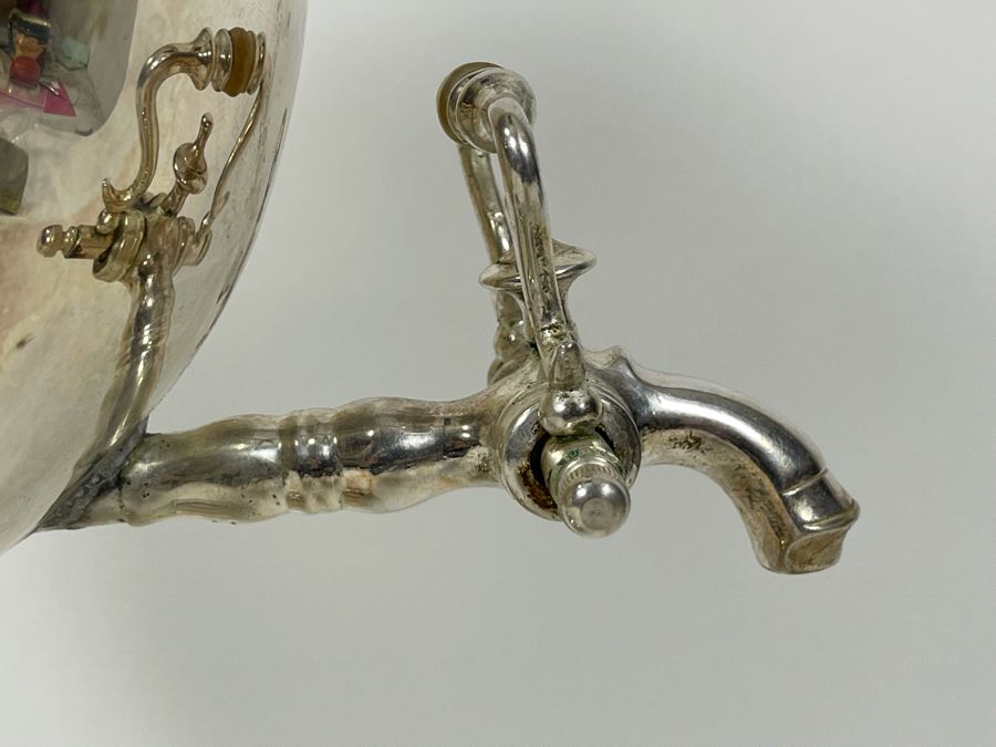 Antique English Silver Plate Samovar Tea Urn With Faded Hallmarks 10W X 15H [Photo 9]