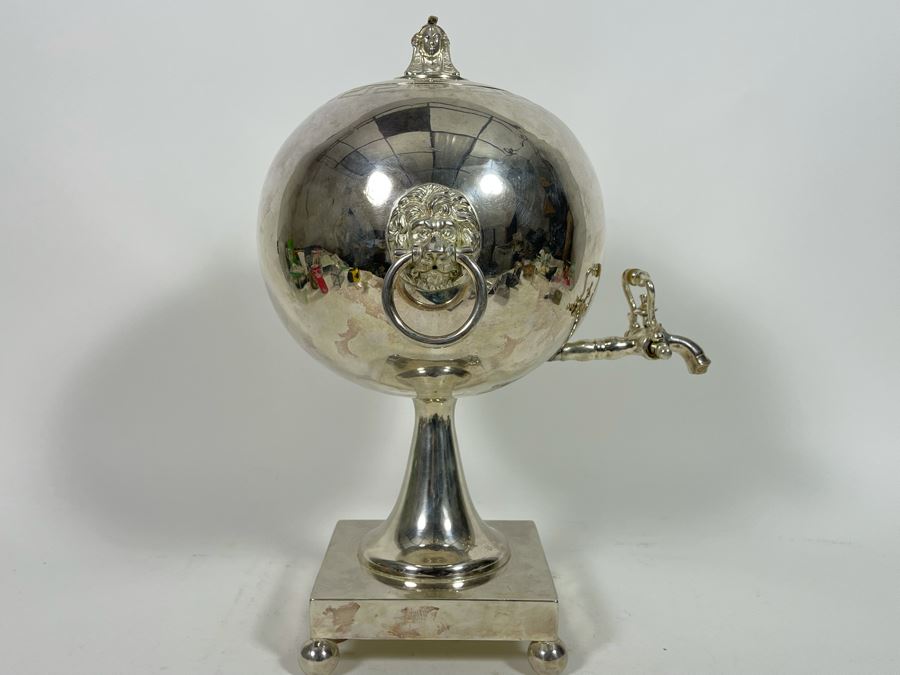 Antique English Silver Plate Samovar Tea Urn With Faded Hallmarks 10W X 15H [Photo 4]