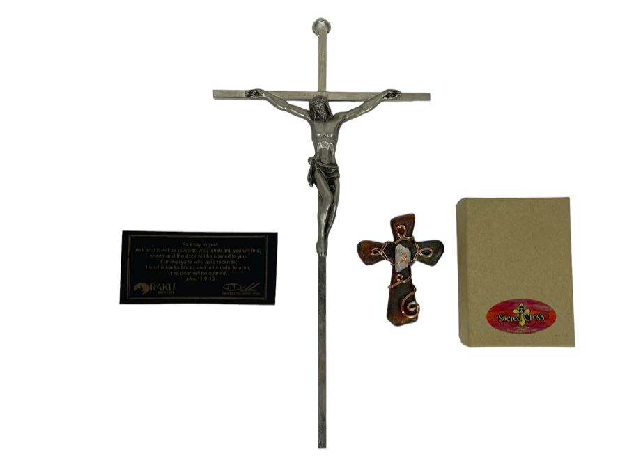 Raku Potter Works Sacred Cross And Crucifix [Photo 1]