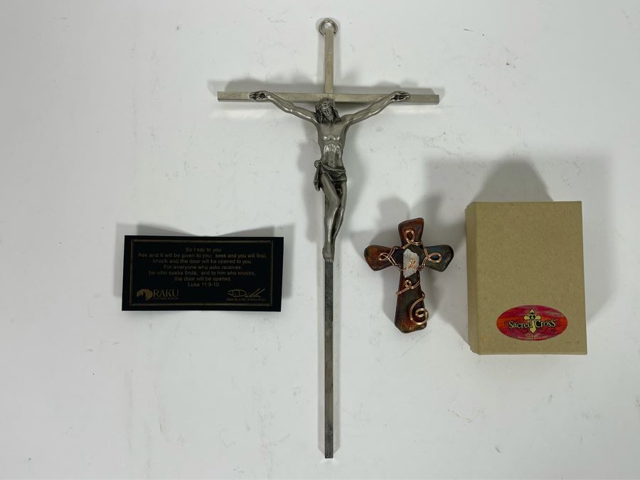 Raku Potter Works Sacred Cross And Crucifix [Photo 2]