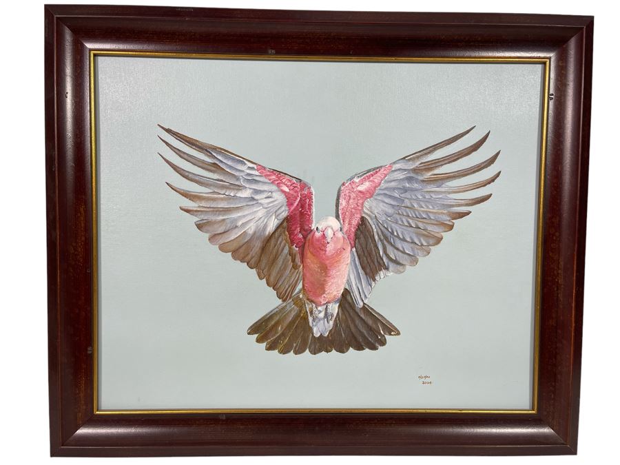 Original Painting Of Parrot Signed Nomax 2006 19.5 X 16 Framed 23.5 X 20 [Photo 2]