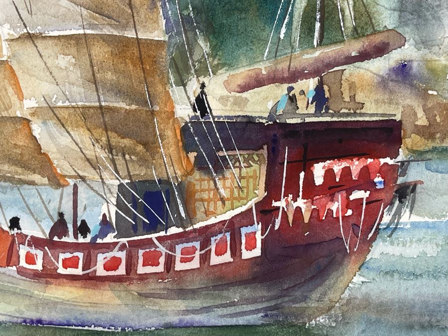 Original Chinese Watercolor Painting By Lee Hung 15.5 X 12 Framed 24 X 18 [Photo 13]