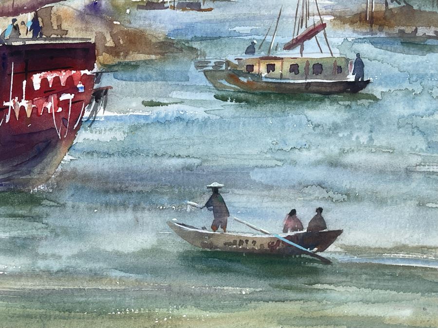 Original Chinese Watercolor Painting By Lee Hung 15.5 X 12 Framed 24 X 18 [Photo 8]