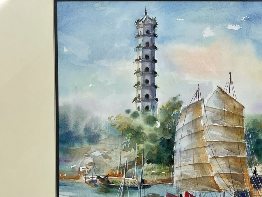 Original Chinese Watercolor Painting By Lee Hung 15.5 X 12 Framed 24 X 18 [Photo 6]