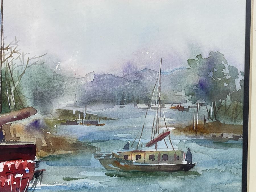 Original Chinese Watercolor Painting By Lee Hung 15.5 X 12 Framed 24 X 18 [Photo 9]