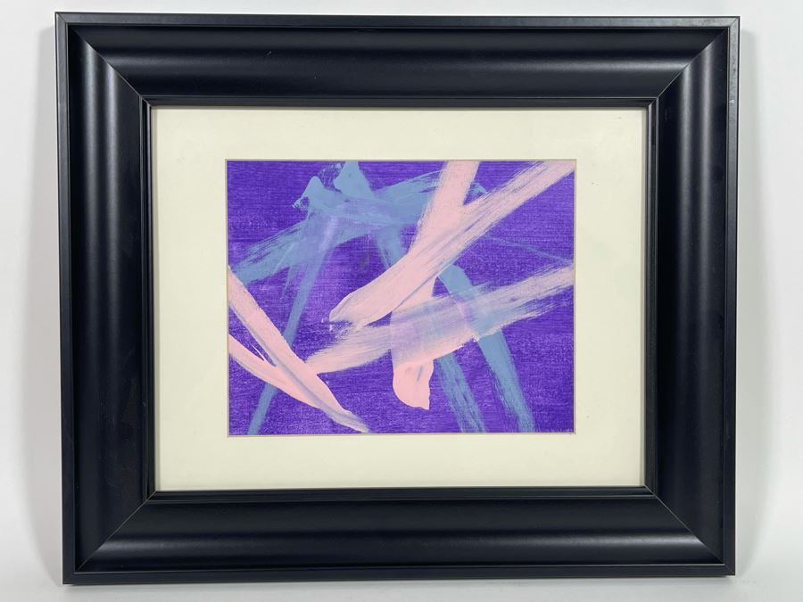 Abstract Bruch Painting By Tembo The Elephant (Former Animal Actor) At The San Diego Zoo In 2006 9.5 X 8 Framed 18 X 15 [Photo 3]