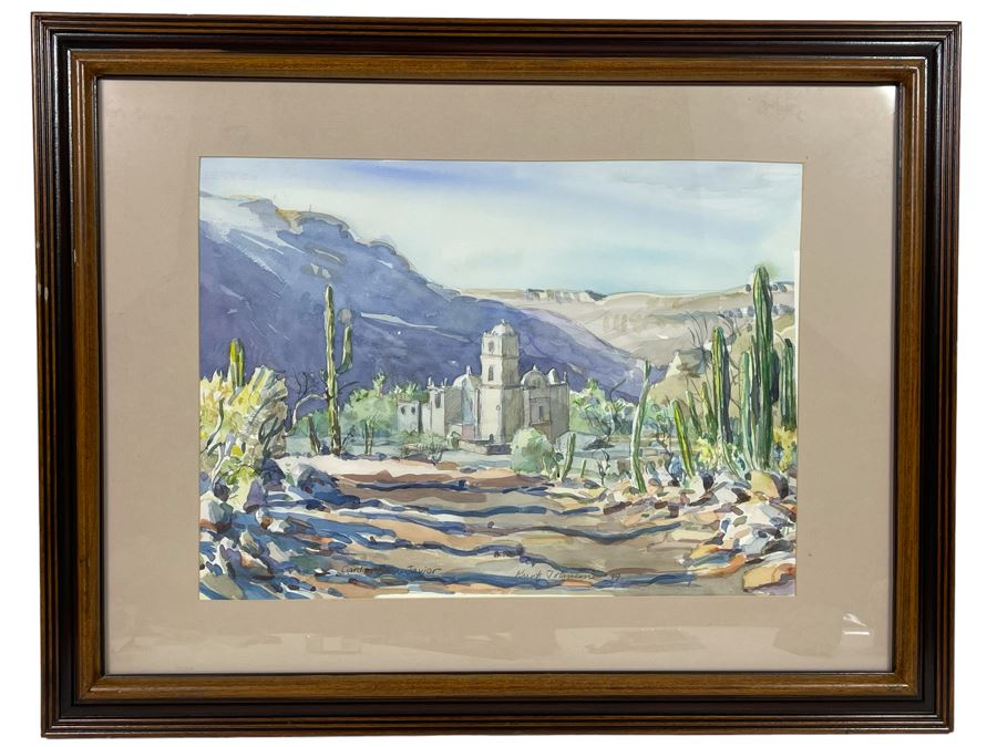 Krentz Johnson Original Watercolor Painting Titled Cardon San Javier 17.5 X 13 Framed 27 X 21.5 [Photo 2]