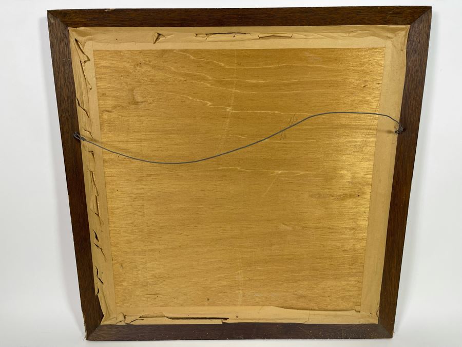 Vintage 1970s Thai Painting On Silk In Mid-Century Frame 25 X 26 [Photo 11]