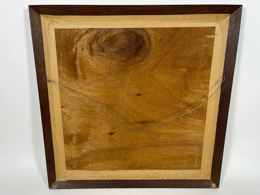 Vintage 1970s Thai Painting On Silk In Mid-Century Frame 25 X 25 [Photo 12]