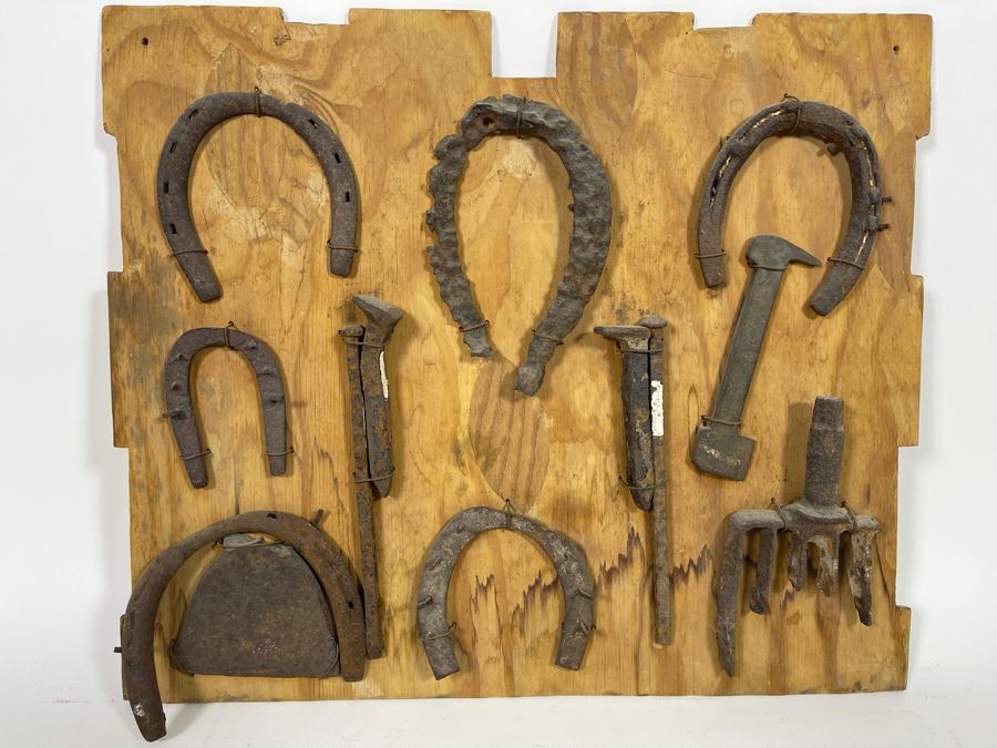 Collection Of Old Wild West Spurs And Tools Found Prospecting Various Deserts 20 X 17 [Photo 3]