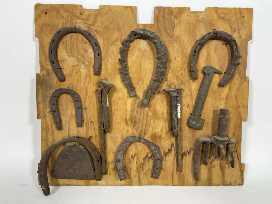 Collection Of Old Wild West Spurs And Tools Found Prospecting Various Deserts 20 X 17 [Photo 2]