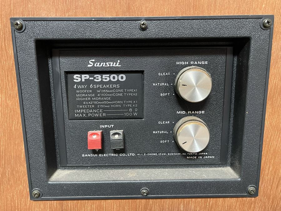 Vintage Pair Of Sansui SP-3500 4 Way High Power Series Speakers 17.5W X 11.5D X 25.5H [Photo 12]