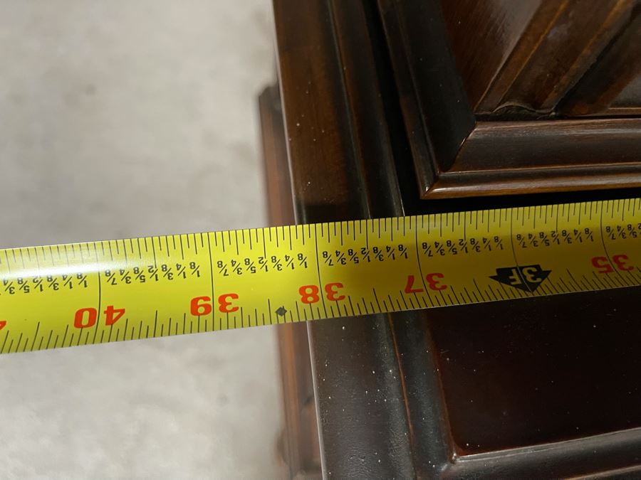 Antique Wooden China Cabinet With Overhead Lighting 38W X 18D X 6’H [Photo 7]