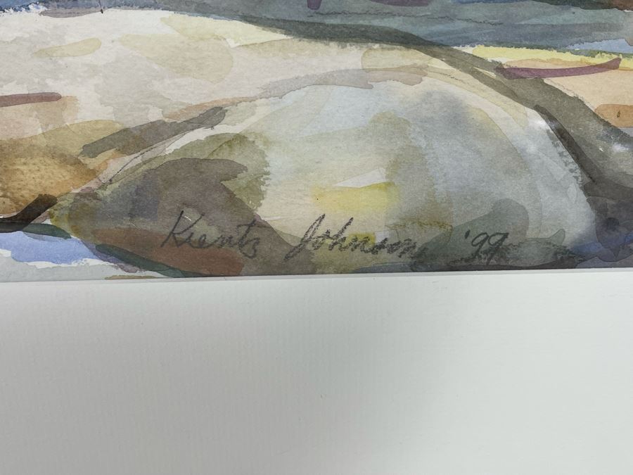 Krentz Johnson Original Watercolor Painting Titled The Ancient Olive 19 X 25 Framed 36 X 29 [Photo 5]