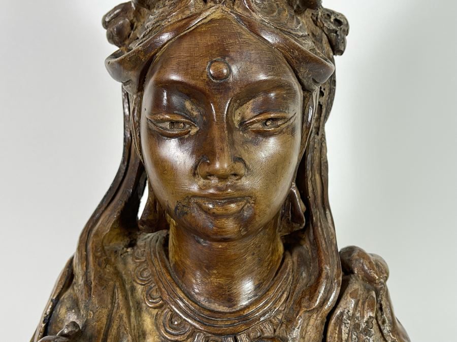 Plaster Standing Guanyin Buddha Statue 42H [Photo 4]