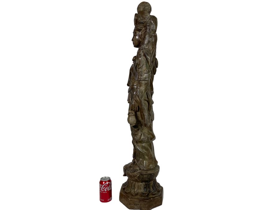 Plaster Standing Guanyin Buddha Statue 42H [Photo 3]