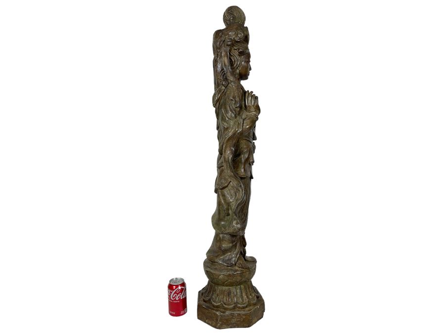 Plaster Standing Guanyin Buddha Statue 42H [Photo 2]