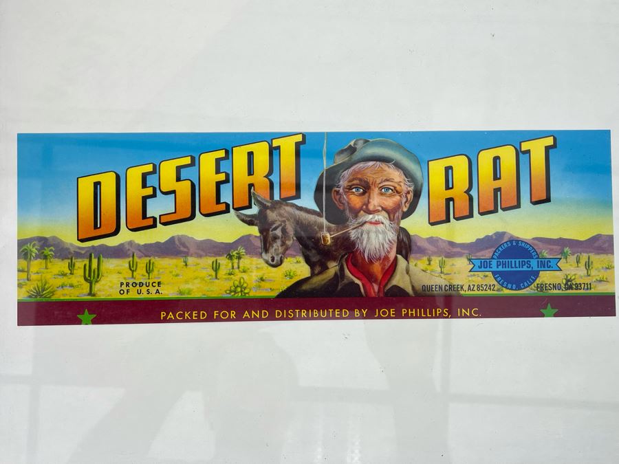 Framed Nome Alaska Patches And Framed Desert Rat Vintage Fruit Crate Label [Photo 3]