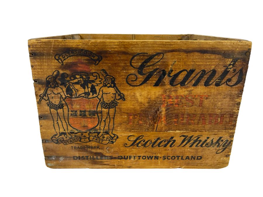 Grant's Scotch Whisky Wooden Crate 13.5W X 13.5D X 10H