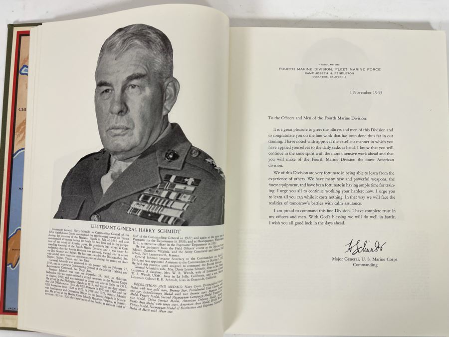First Edition Book The Fourth Marine Division In World War II Infantry Journal Press [Photo 9]