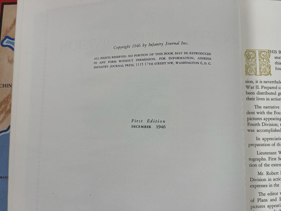 First Edition Book The Fourth Marine Division In World War II Infantry Journal Press [Photo 7]