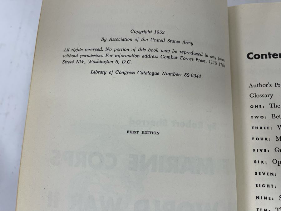 First Edition Book The History Of The Marine Corps Aviation In World War II By Robert Sherrod Combat Forces Press Washington [Photo 5]