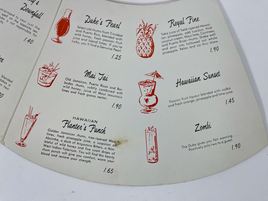 Vintage Hawaiian Duke Kahanamoku's Waikiki Beach Drink Menu [Photo 4]